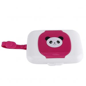 Distributeur De Lingettes Pour Bébé,Distributeur De Spochoirs Humides Pour Bébé Portable Rechargeable,Boîte De Lingettes Humides Réutilisables Pour Poussette Pour Les Voyages En Plein Air (Blanc + Ros - Neuf