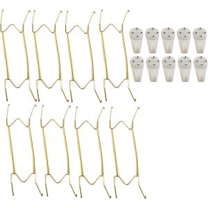 8 Pièces Cintres De Plaque De Invisibles Cintres,10 Pouce Cintres Assiette Cintres Et 10 Crochets Muraux,Plaque Murale Plaque Support De Cintre Décoratif Pour Suspendus Assiettes Arts - Neuf