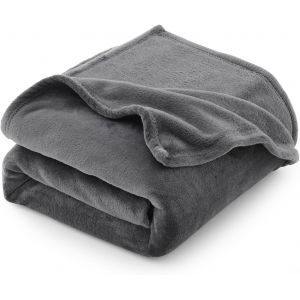 Tianyi-Plaid Polaire Couverture Flanelle, Jeté De Canapé 130x150 Cm, Couverture Lit 1 Personne, Plaid Chaud Et Doux En Peluche, 150x130 Cm, Gris - Neuf