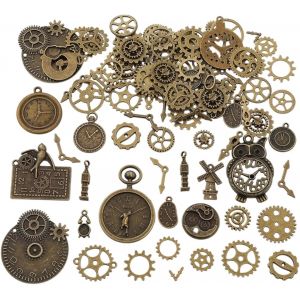 Kalanka-Steampunk,Steampunk Femme,Engrenage,Assorties Accessoires Steampunk Engrenages Vintage Gears Squelette Steampunk Pendentif Charms Pour L'artisanat, Bijoux De Bricolage - Neuf