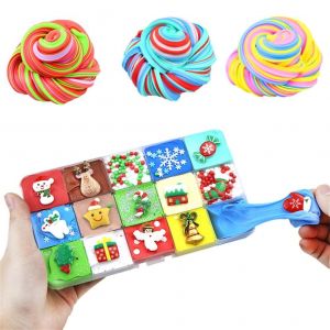 Ensemble De Pate A Modeler Coloree De Noel, Jouets En Pate A Modeler, Mignons Et Elastiques, Anti-Stress Pour Enfants - Neuf