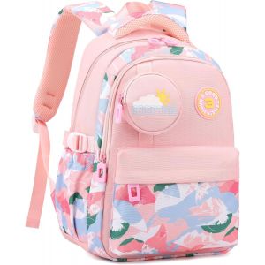 Sac à Dos Fille 4 à 8 ans,2025 Cartable Enfant Scolaire Kawaii,Sac Ecole Fille Léger Imperméable pour CP CE,23L-Rose Clair - Neuf