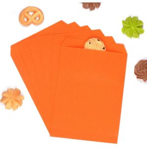 Orange Plat Grand Papier Kraft Sacs 5"" X 7"" (13 X 17,8cm) Paquet De 100-Friandise Bonbons Dessert Savon Cadeau De Fête De Mariage - Neuf