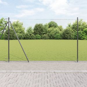 Vidaxl Ensemble De Cl&ocirc;ture Set De 2 Gris M&eacute;tal 25 X 1,5 M Durable - Neuf