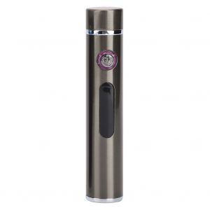 HJLIAN Mini briquet electrique portable USB a arc LED, coupe-vent, avec affichage de puissance, noir brosse - Neuf