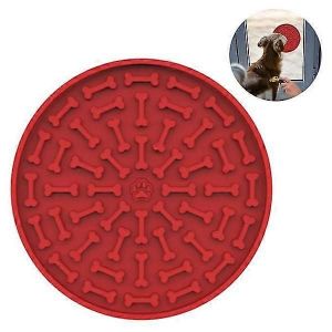 Tapis D'alimentation Lente Pour Chien, Tapis À Lécher Au Beurre De Cacahuète - Rouge - Neuf