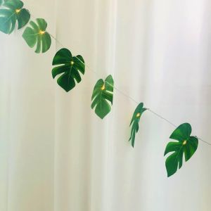 JGD-Guirlande lumineuse en feuilles de palmier artificielles,Tortue tropicale,3 m,20 LED,&Agrave; suspendre,En rotin, 20 LED, USB) - Neuf