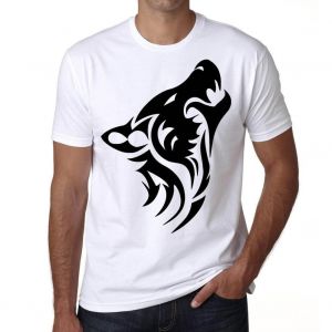 Homme Tee-Shirt Tatouage Tribal De Loup - Wolf Tribal Tattoo - T-Shirt Graphique &Eacute;co-Responsable Vintage Cadeau Nouveaut&eacute; - Neuf