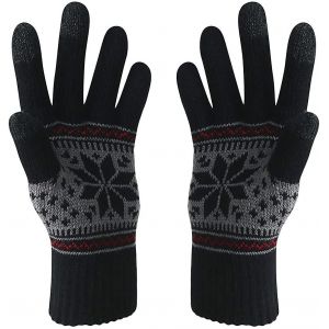 Gants À Écran Tactile D¿Hiver Impression De Fleurs De Neige Garder Au Chaud Pour Les Femmes Et Les Hommes - Neuf