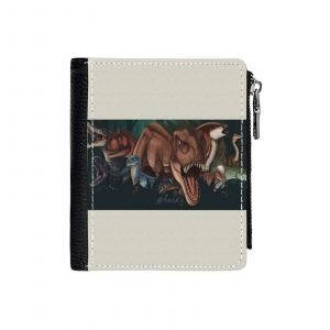 Portefeuille Jurassic World Fallen Kingdom _445 Compact en Simili-Cuir PU Porte-Cartes avec Fermeture Éclair Multi-Poches Unisexe Homme Femme Ad - Neuf