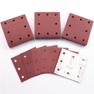 50 Pièces Feuilles Abrasives,110x115mm Papier a Poncer 220 Grains Papier Abrasif pour Bosch Ponceuse Vibrante Polir et Enlever La Rouille - Neuf
