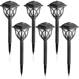 Lampes Solaires D'extérieur Étanches, Lot De 6 Lampes Solaires De Jardin À Led, Lampes Solaires Pour L'extérieur, Décoration De Jardin Pour Cour, Patio, Paysage, Jardinière, Allée ( - Neuf