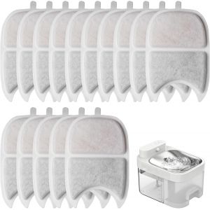Lot De 15 Filtres Pour Fontaine &Agrave; Chat De 4 L,15 Filtres Pour Fontaine &Agrave; Chat Et 15 Filtres En Mousse Avec 15 R&eacute;sines Naturelles Activ&eacute;es,Filtre Pour Fontaine &Agrave; Chat Carr&eacute;e - Neuf