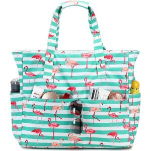 SHIBA-Grand sac de plage avec fermeture éclair pour femme - Imperméable - Sac de transport - Sac de transport - Sac de transport -[1 - Neuf
