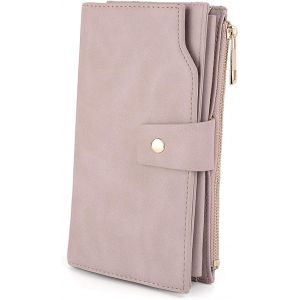 Femme Portefeuille Blocage Rfid En Pu Cuir Avec Bracelet Grande Capacité(21 Emplacements De Cartes) Poche Intérieure Convient Aux Portables 5.5 - Neuf