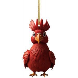 Décoration de Noël en forme de coq - Décoration à suspendre 8,4 cm - Neuf