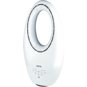Ventilateur Sans Pales Avec Télécommande | Ventilateur Puissant Et Silencieux | Lumière Nuit Led | 3 Vitesses | Commande Tactile | Minuterie | Blanc | 29,2X17,1X57,2Cm[VEN750325] - Neuf