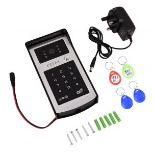 Sonnette video Wi-Fi, interphone, camera HD, detection de mouvement, clavier a code d'identification pour iOS et Android, Royaume-Uni - Neuf