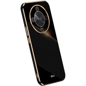 Kal-Phone Coque Convient À Honor Magic6 Lite 5g (6.78"" Inches), Étui De Téléphone Portable En Silicone Avec Cadre De Galvanoplastie - Le Noir - Neuf