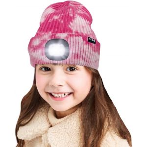 Enfants Led Casquette De Bonnet Éclairée, Lampe Frontale Rechargeable Par Usb Chapeaux De Nuit En Tricot D'hiver Plus Chauds Lumière Cadeaux Noël Pour Garçons Filles - Neuf