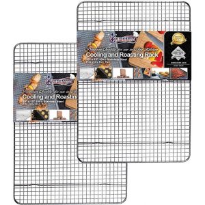 Lot de 2 poêles à pain de qualité supérieure avec revêtement antiadhésif - 1/8 feuilles - Petit plateau à biscuits - En aluminium - 24 x 16,5 cm - Neuf