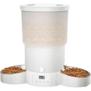 5l Distributeur Croquettes Chat Automatique, Minuterie Programmable Gamelle Chat Automatique 1-6 Repas Par Jour, Un Bouton Fonctionnement Facile Pour Chien Avec Enregistreur Vocal 10s Écran Lcd - Neuf