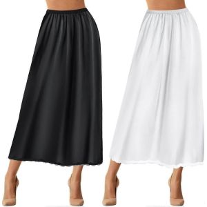 2 Pièces Demi-Slip Dentelle Long Jupon Femme Satin Demi-Slip Demi-Slip Pour Sous-Robes Slip - Neuf