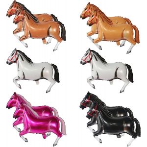 CAUC-10 Pièces Ballon Cheval Cheval D'aluminium Ballons Gonflable Ballon pour décoration sur le thème des animaux, fêtes d'anniversaire, fêtes de famille, fête de cowboy Mariage (10pcs) - Neuf