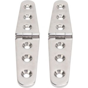 Paire de Charni&egrave;res &agrave; Sangle Marine en Acier Inoxydable 316 Robustes avec Trous pour Bateau (3 trous : 152x30mm/5.98x1.18in) - Neuf