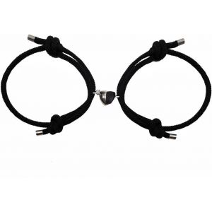 Kal-1paire Couple Bracelet Connect&eacute; Magn&eacute;tique Bracelet Couple Amoureux Pour 2 Tress&eacute; R&eacute;glable Bracelets Femme Homme Cadeau Couple - Neuf