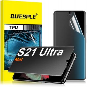 [2 Pi&egrave;ces] Mat Protection &Eacute;cran Anti Espion Pour Samsung Galaxy S21 Ultra, Anti-Empreintes, Anti-&Eacute;blouissement Matte Tpu Film Protection &Eacute;cran, Compatible Avec Lecteur D`Empreinte - Neuf