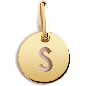 Kal-- Mini Medallion Letter. Pendentif Initiale En Argent Sterling 925 Avec Finition Plaqu&eacute;e Or 18 Kt. &Agrave; Combiner Avec Un Collier. Bijoux Pour Femme. Lettre A-Z. - Neuf