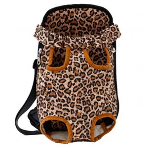 Hjlian Sac De Transport Portable Pour Animaux De Compagnie, Chat, Chien, Sac A Dos Respirant A L'avant, Sac De Voyage Avec Jambes Vers L'exterieur (Leopard-S) - Neuf