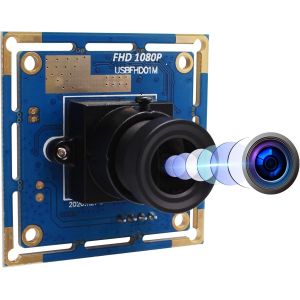 Webcam Grand Angle 170 Degrés Fisheye Objectif Caméra Usb Full Hd 1080P 30Fps Web Camera Pour Linux/Windows/Android - Neuf
