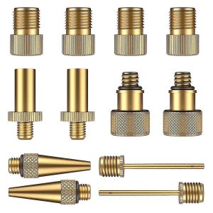 12 adaptateurs de soupape,cuivre pur,pas de fuite d'air,pour vélo,pompe à vélo et compresseurs de pompe - Neuf