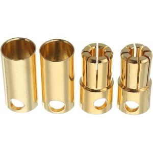 20 Paires Adaptateur de Connecteur de Balle de Fiche Banane M&acirc;le Femelle Bullet 6.5mm Plaqu&eacute; Or pour Batterie Moteur Lipo ESC - Neuf