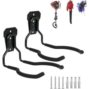 ASFASFq-Supports Muraux Pour DéBroussailleuses, 2 Pcs De Crochet Mural Pour Coupe-Herbes, Universel Support Pour Tondeuse à Gazon, Support Mural Pour Coupe-Herbe, Outils De Jardinage Support Mural. - Neuf