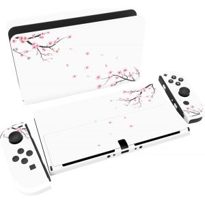 Shiba-Autocollant Pour Switch Oled Protection,Sticker Skin Pour Nintendo Switch Oled Manette & Console & Joycon & Dock-Fleurs De C[8 - Neuf
