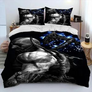 Parure De Lit Kratos Avec Housse De Couette Et Taie D'oreiller, Motif God Of War, Pour Garcon S Et Filles, Taille Double, Queen Et King Size - Neuf