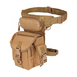 Sac De Jambe Tactique Multifonctionnel, Ceinture À Outils, Sac De Cuisse, Attelle De Jambe, Sac D'épicerie Pour Appareil Photo De Moto Militaire (Couleur Boue) - Neuf