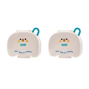 2pcs Rond Portable Boîte De Médicament En Plastique - Neuf