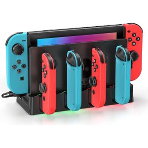 J-Con Charger for Nintendo Switch/Switch OLED,Charging Station with LED Indication,NS Charging Station Holder and Accessories with Type-C Charging Cable - Neuf