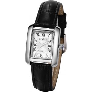 Eryi-Montre Homme Femme Rectangulaire En Cuir,Montre Couple À Bracelet Analogique Quartz,Montre Couple Pour Les 2 Simple Avec Chiffres Romains,Cadeau Saint-Valentin - Neuf