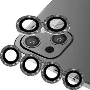 Kal-Lot De 4 Protections Pour Appareil Photo Iphone 15 Et Iphone 15 Plus -Verre Blindé À Paillettes -Noir - Neuf