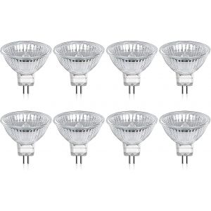 Ampoule Halog&egrave;ne Gu5.3 Mr16 35 W 12 V Blanc Chaud 2800 K, Dimmable, Diffuseur En Verre, 400 Lumens, Culot 2 Broches, Lot De 8 Cisea - Neuf