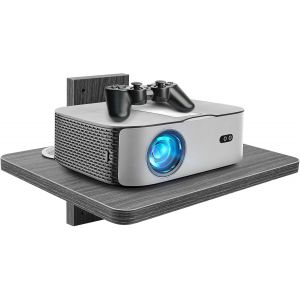 CAUC-&Eacute;tag&egrave;re Flottante pour Meuble TV, Meuble TV Suspendu Support Mural pour Projecteur M&eacute;dia de Divertissement &Eacute;tag&egrave;re DVD pour PS4/D&eacute;codeur de C&acirc;bles/Lecteurs DVD/Console de Jeu (Gris 1Couche) - Neuf