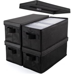 Ulteronixshop-Bo&icirc;te de rangement cd pochette- 13,2 ""x 5,9"" x 5,3 "",noir (black, cd box-4pack) - Neuf