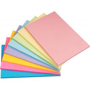 Kalanka-Lot De 8 Notes Autocollantes De 100 X 150 Mm, Grandes Sticky Notes De 8 Couleurs, 50 Feuilles/Bloc, 400 Feuillets Autocollants Pour Marquer Les Pages Pour Le Bureau, L'&eacute;tude, La Maison - Neuf