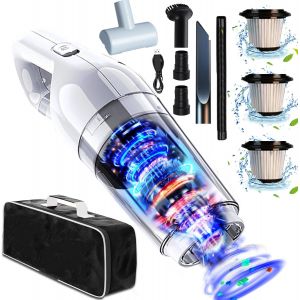 Aspirateur Voiture,15000Pa Aspirateur À Main Portable Mini Aspirateur Voiture Sans Fil Puissant Professionnel Humide Et Sec Pour La Maison,Le Canapé,La Cuisine,Les Animaux Domestiques,Table,Noir - Neuf