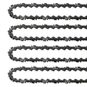 Paquet de 4 chaînes de tronçonneuse de 14 pouces 52 maillons d'entraînement,calibre 0,05 pouce,pas LP de 3/8 pouce,14 pouces de remplacement ch - Neuf